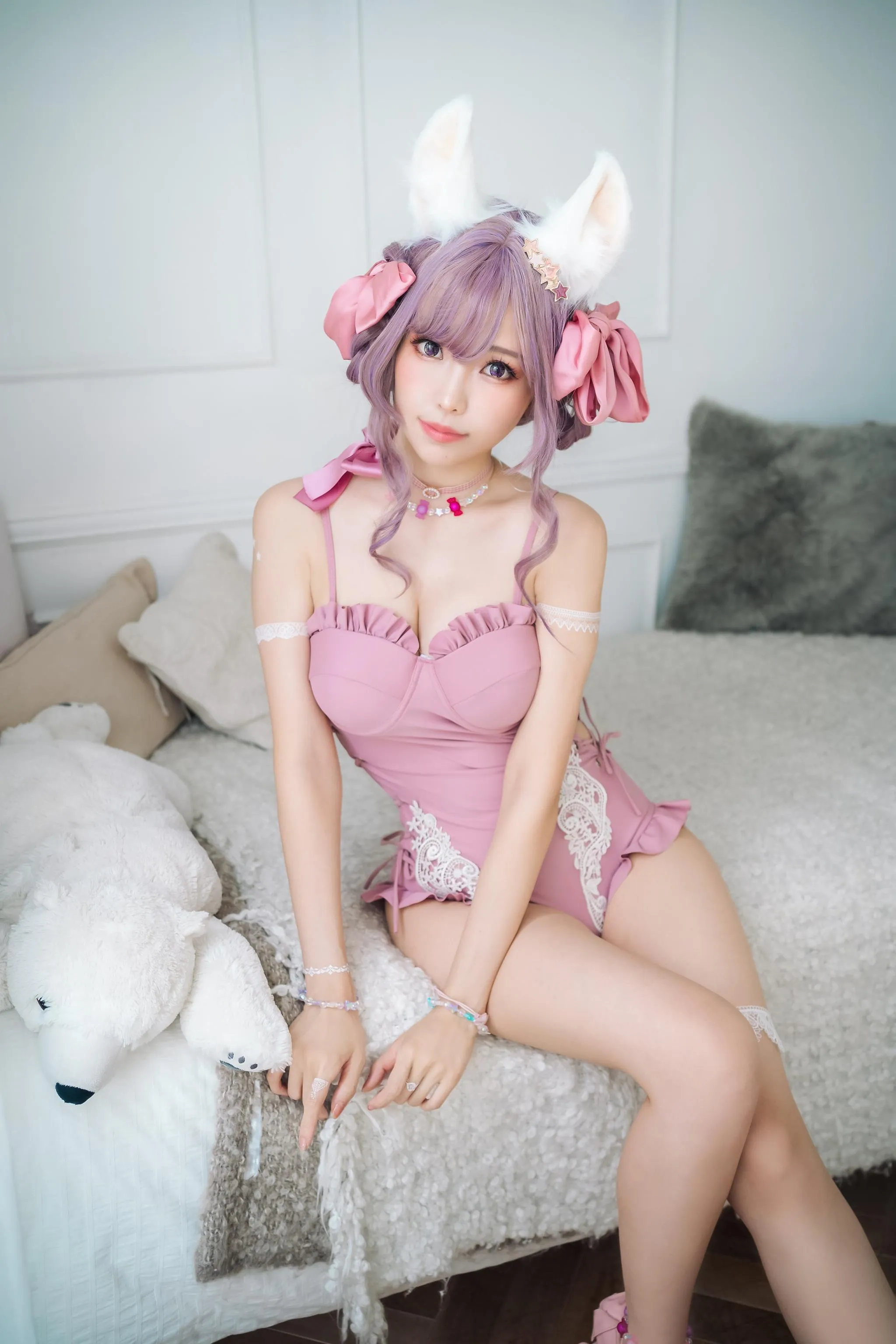 ElyEE子 – NO.82 Fluffy Summer – Original Swimsuit-粉色 [54P]插图8